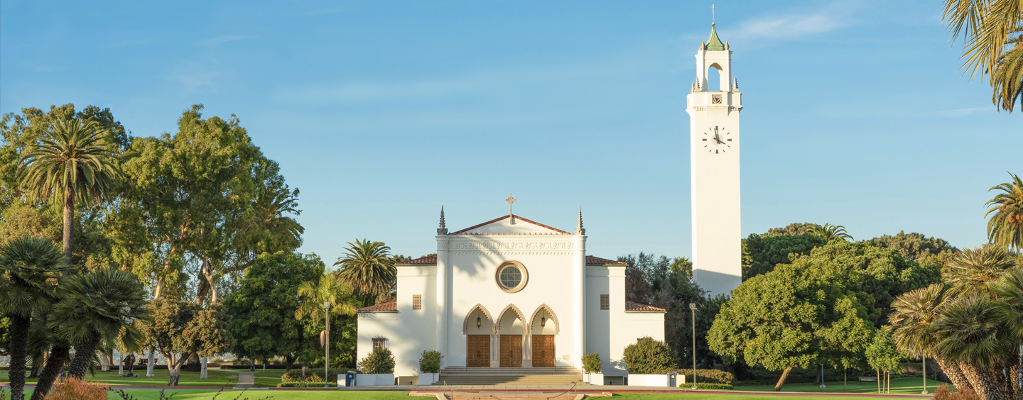 The chapel above the Sunken Garden at LMU.